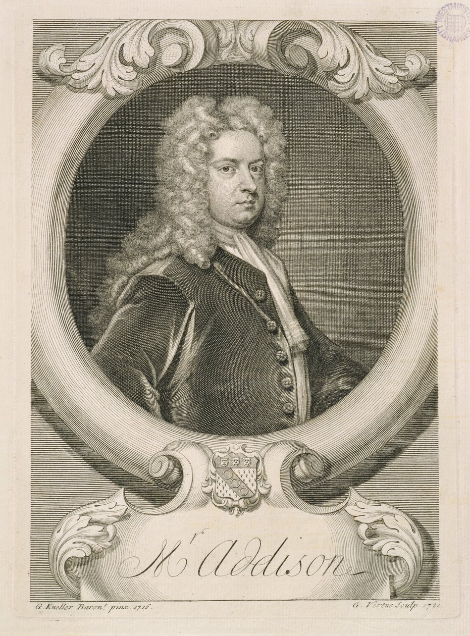 Mr Addison, gravert av George Vertue (1684-1756), 1721 av Godfrey Kneller