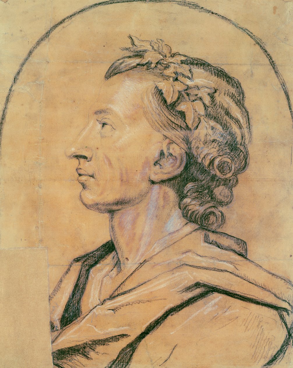 Portrett av Alexander Pope (kull og hvitt kritt på papir) av Godfrey Kneller