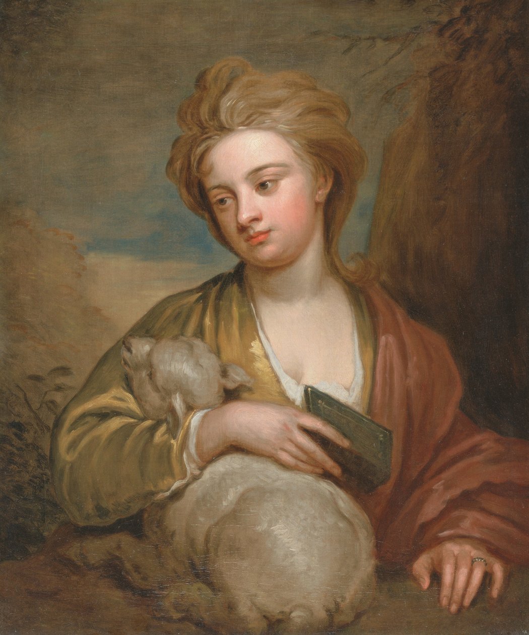 Portrett av en kvinne som St. Agnes, tradisjonelt identifisert som Catherine Voss av Godfrey Kneller