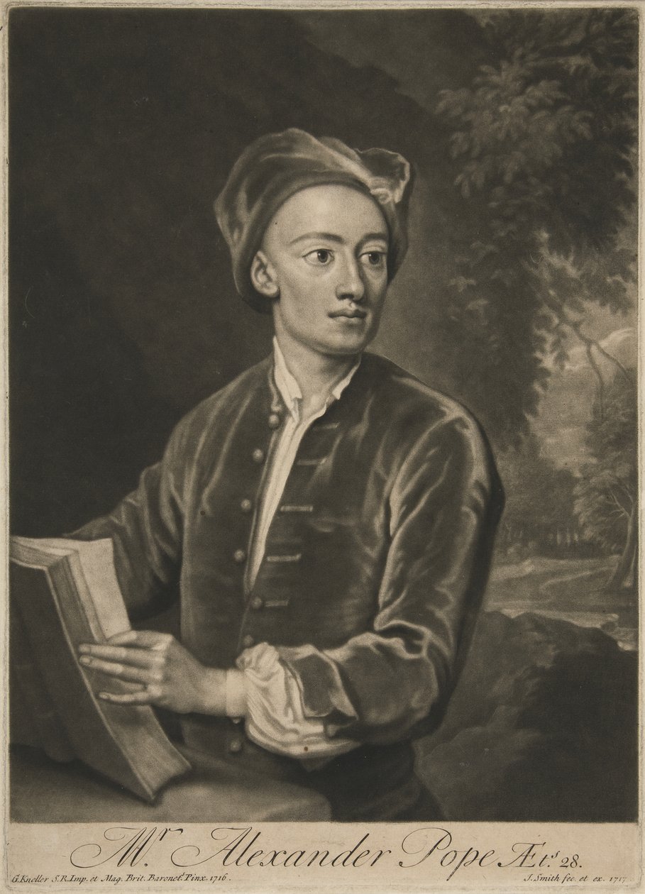 Alexander Pope, pub. 1716 av Godfrey Kneller