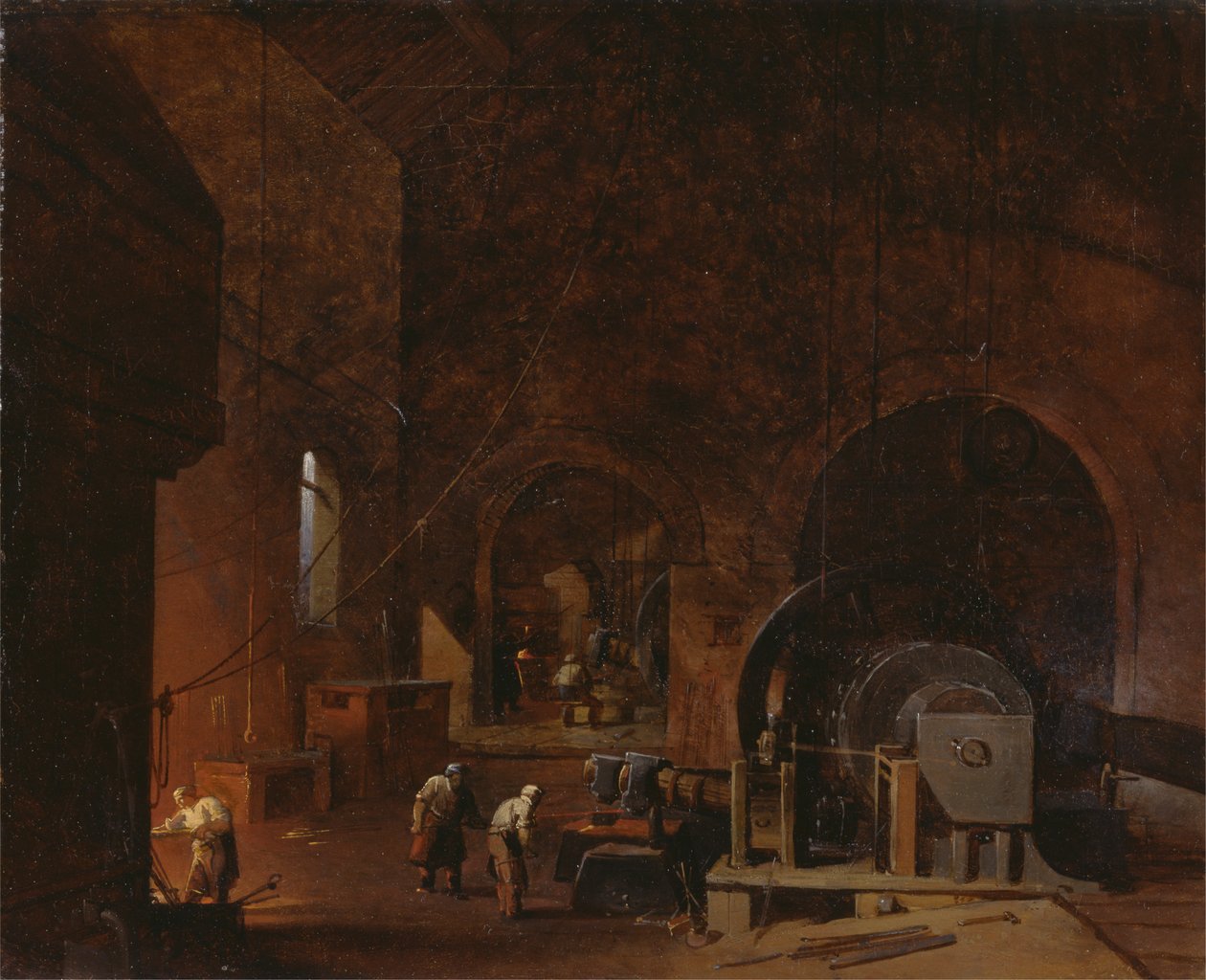 Interiør i et jernverk av Godfrey Sykes