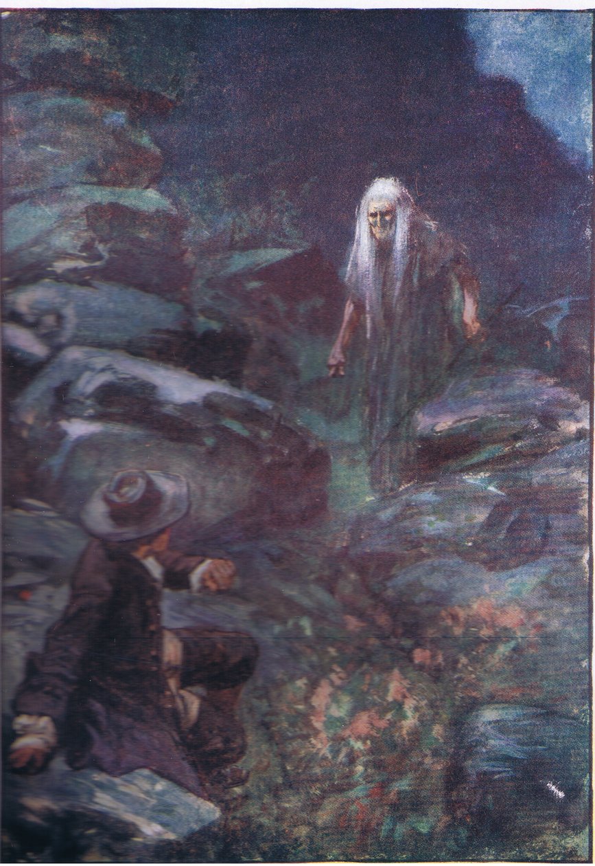 Alt dette mens den redde kvinnen kom nær, fra Lorna Doone pub. av W & R Chambers Ltd, 1921 av Gordon Frederick Browne
