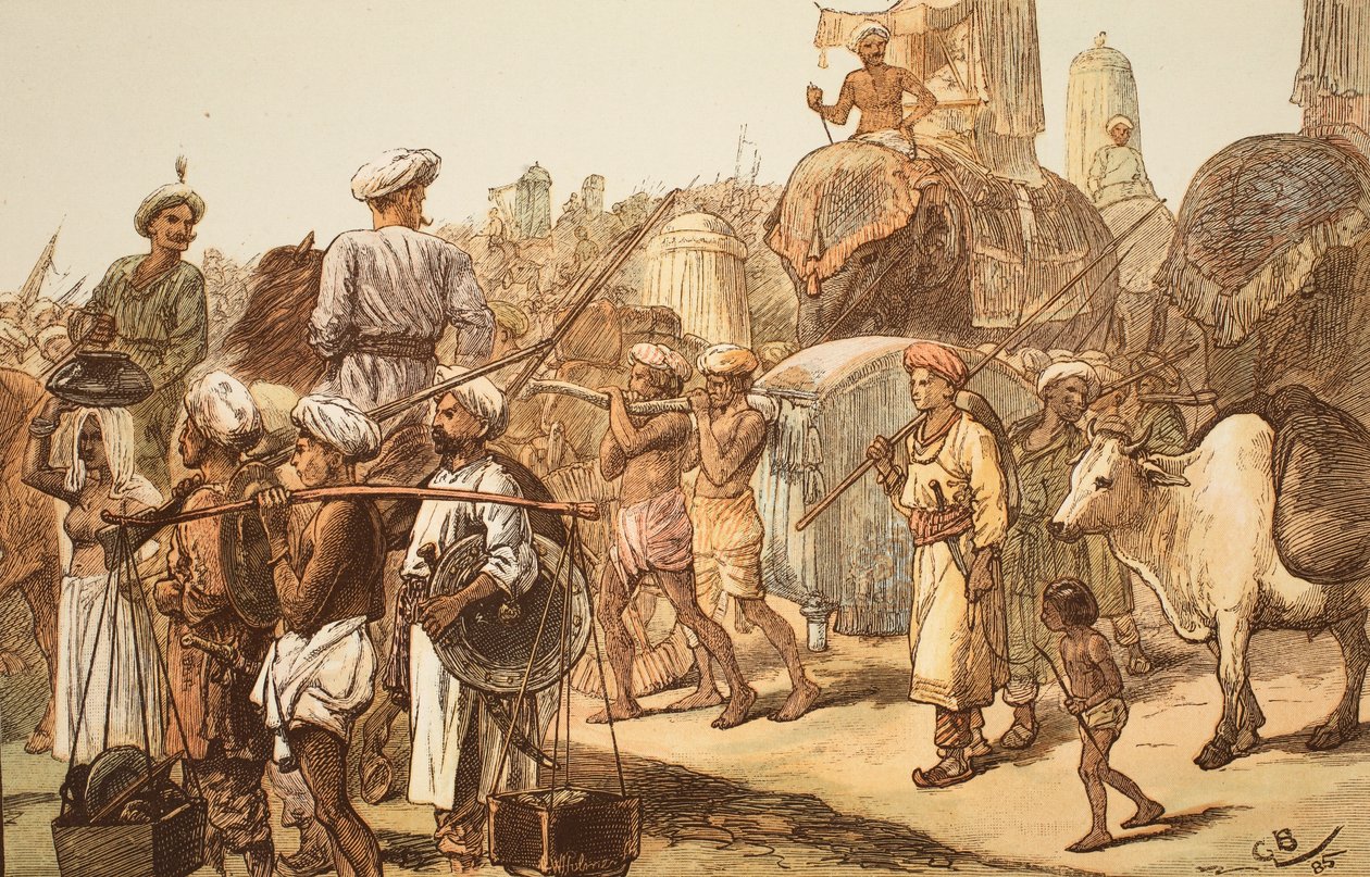 March of the Indian Army, gravert av WJ Palmer av Gordon Frederick Browne