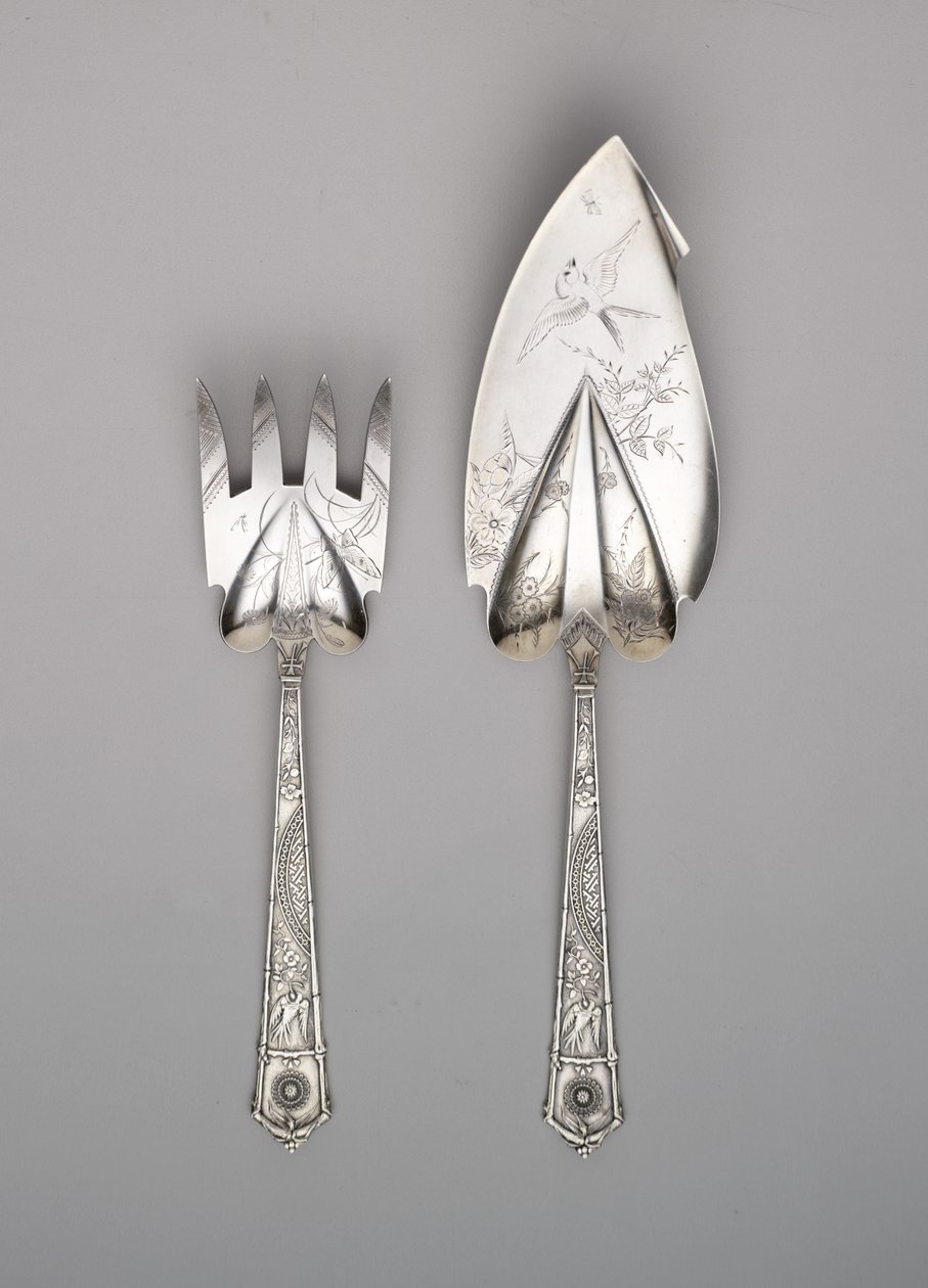 Fiskeskive og gaffel av Gorham Manufacturing Company