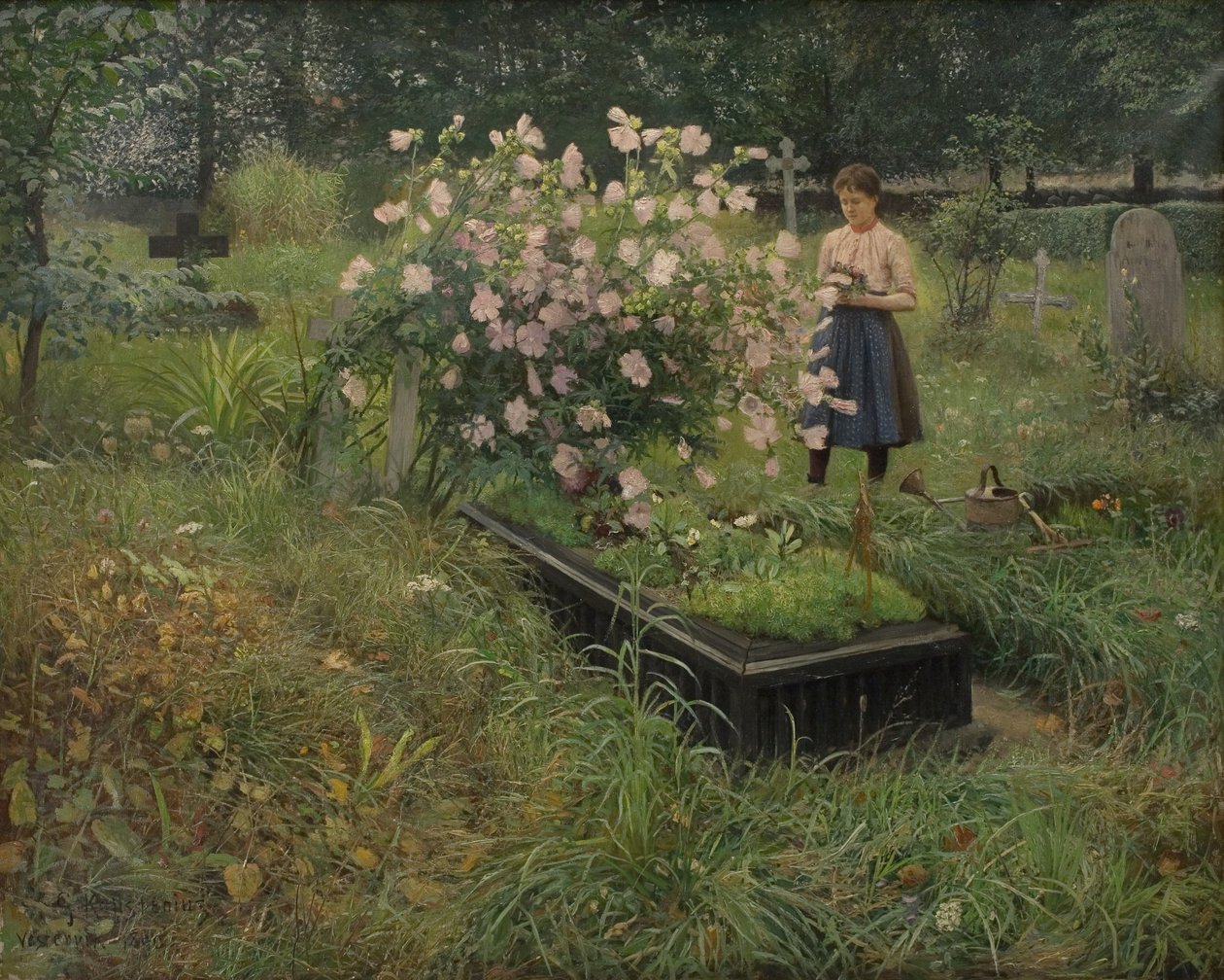 Gravplassscene av Gottfrid Kallstenius