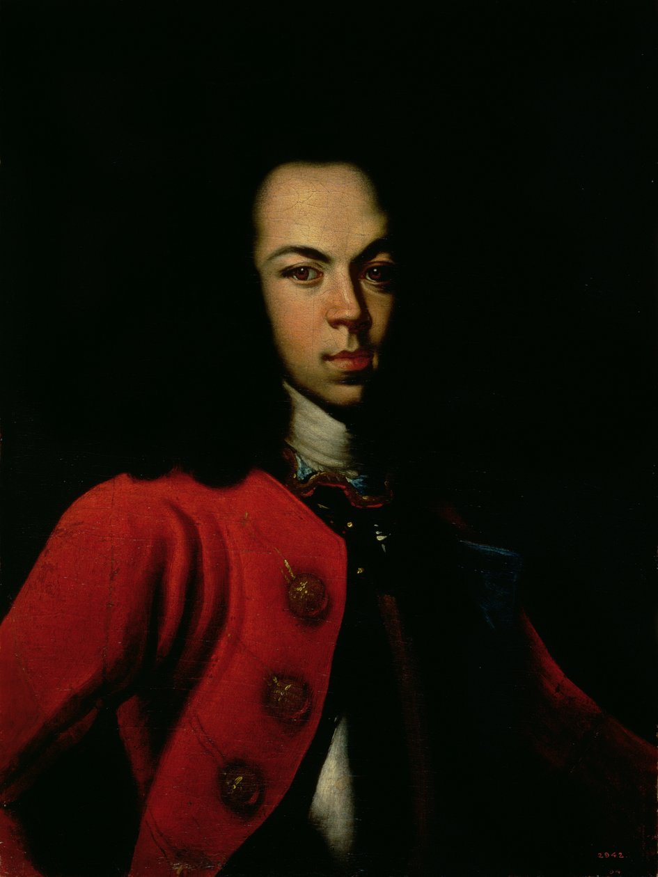 Portrett av Tsarevich Alexei Petrovich (1690-1718) 1710 av Gottfried Danhauer