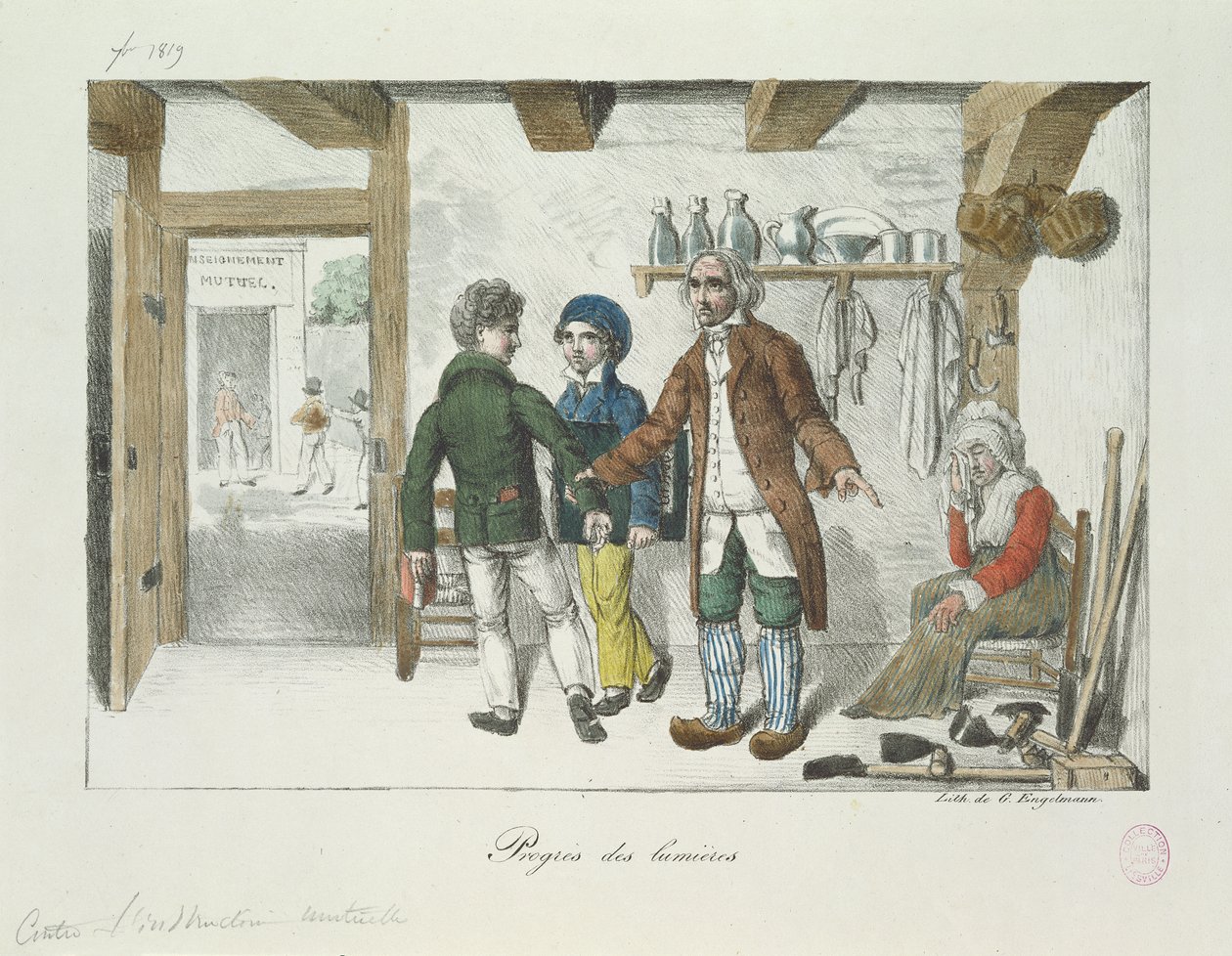 Progress of Enlightenment (Education), 1819 av Gottfried or Godefroy Engelmann