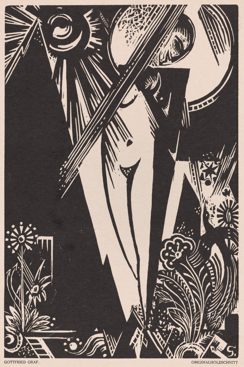 Uten tittel (Girl with Bird of Paradise) av Gottfried Graf