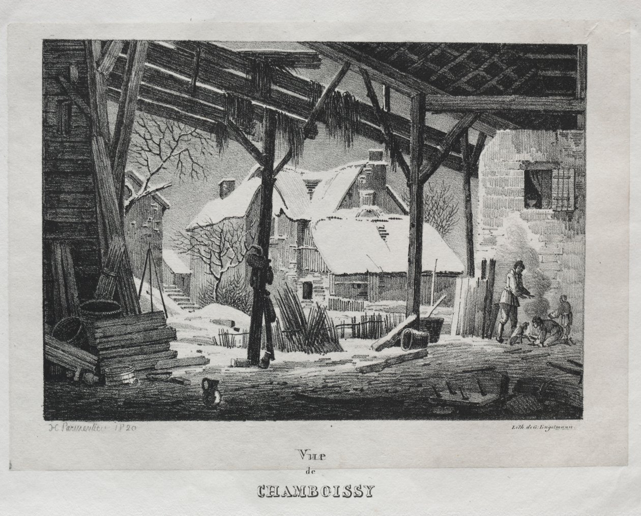 Utsikt over Chamboissy, 1820. av Gottfried or Godefroy Engelmann