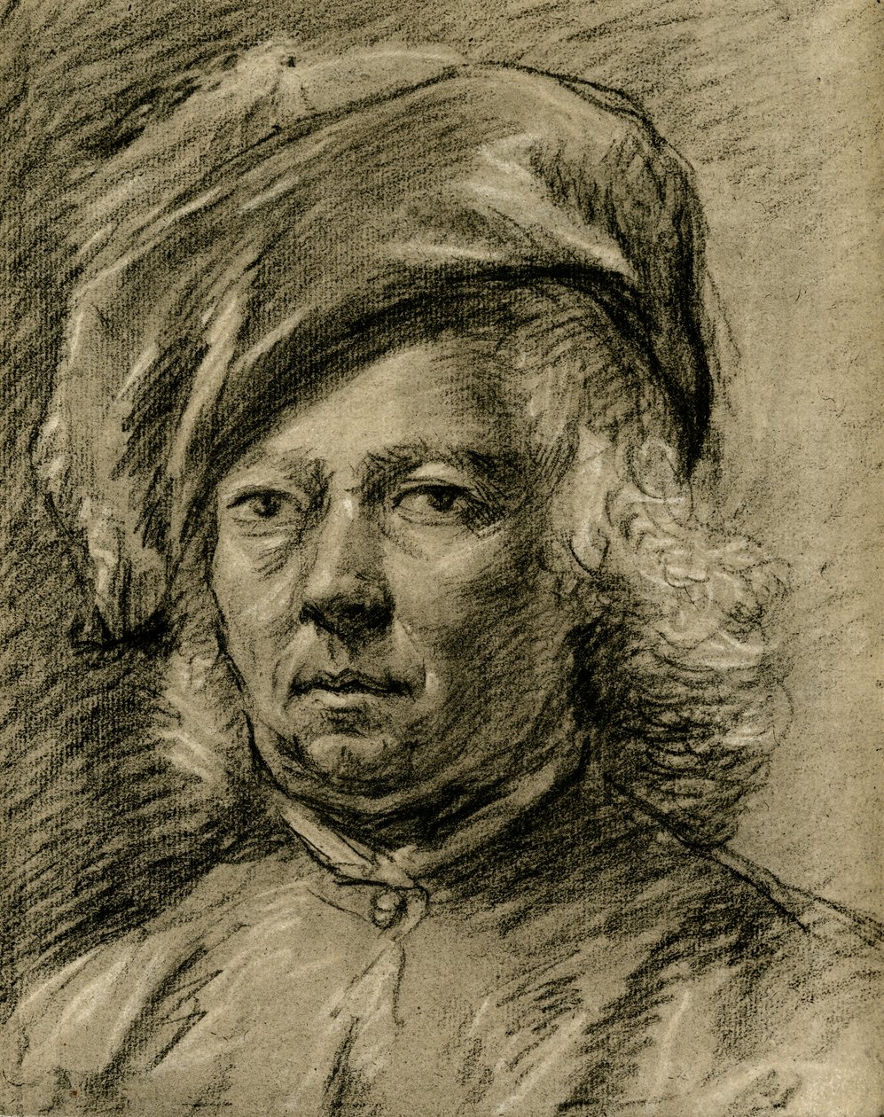 Mannlig hodestudie av Govaert Flinck
