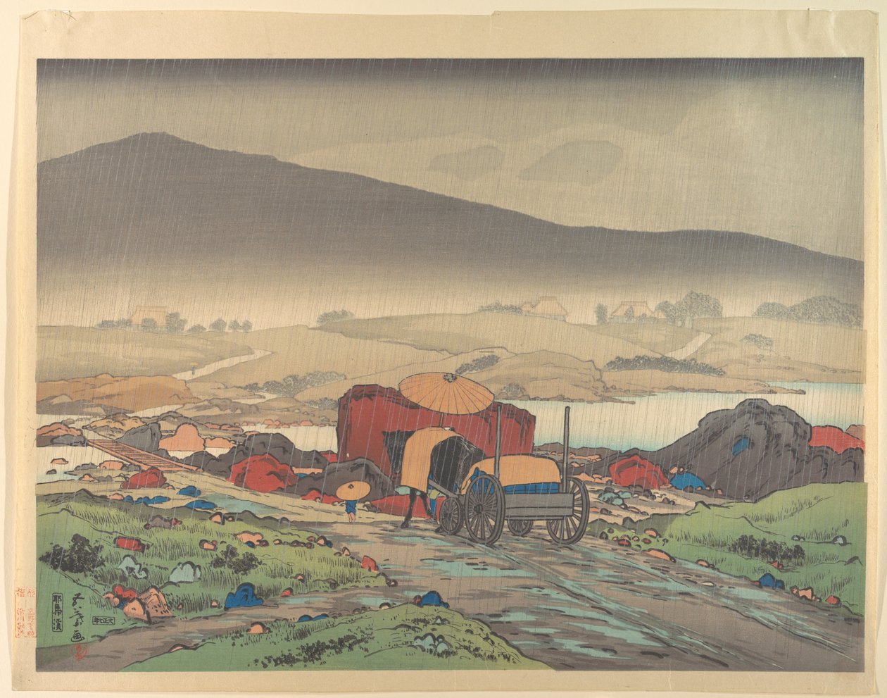 Regn på Yabakei av Goyo Hashiguchi