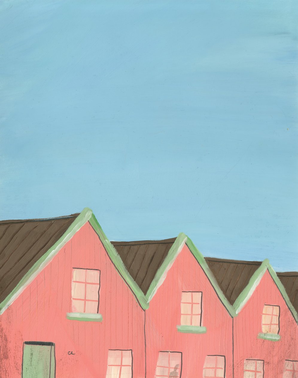House, 2013 (olje på papir) av Grace Helmer