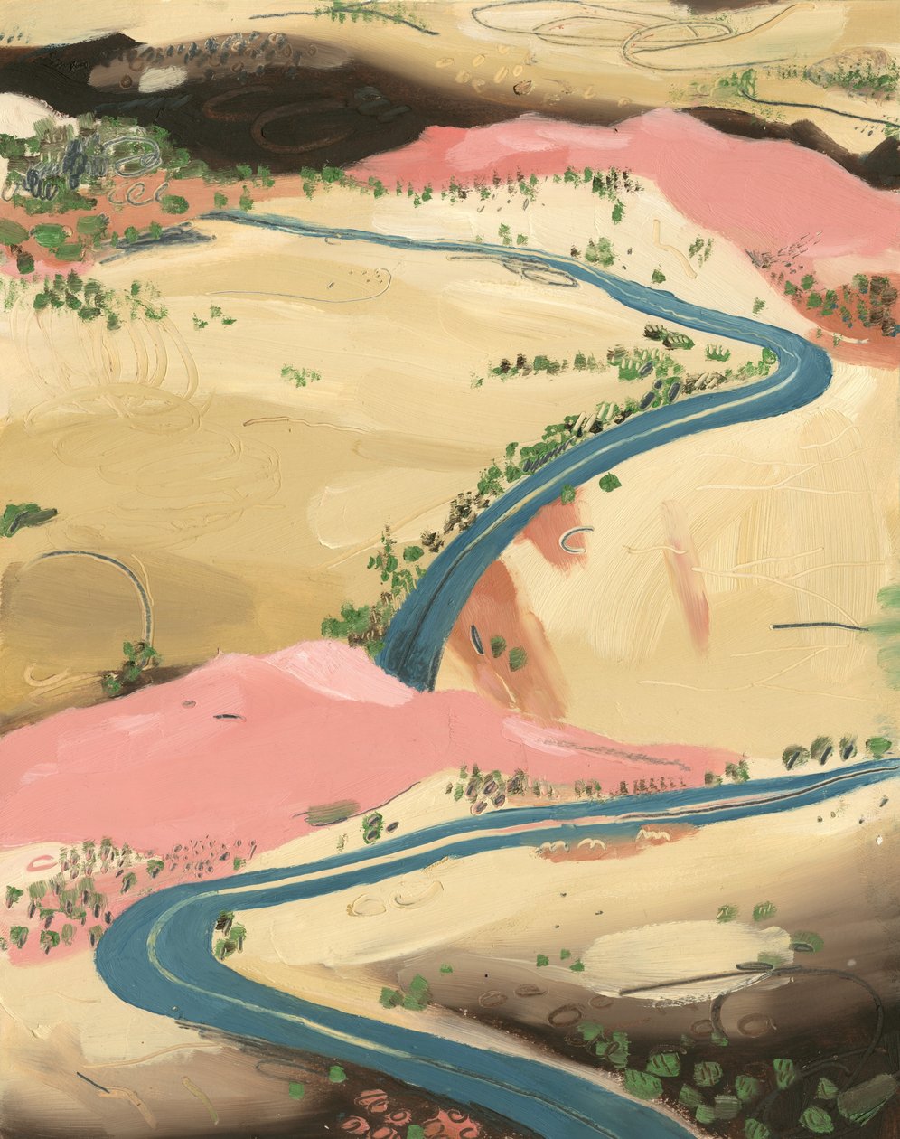 Road, 2013 (olje på papir) av Grace Helmer