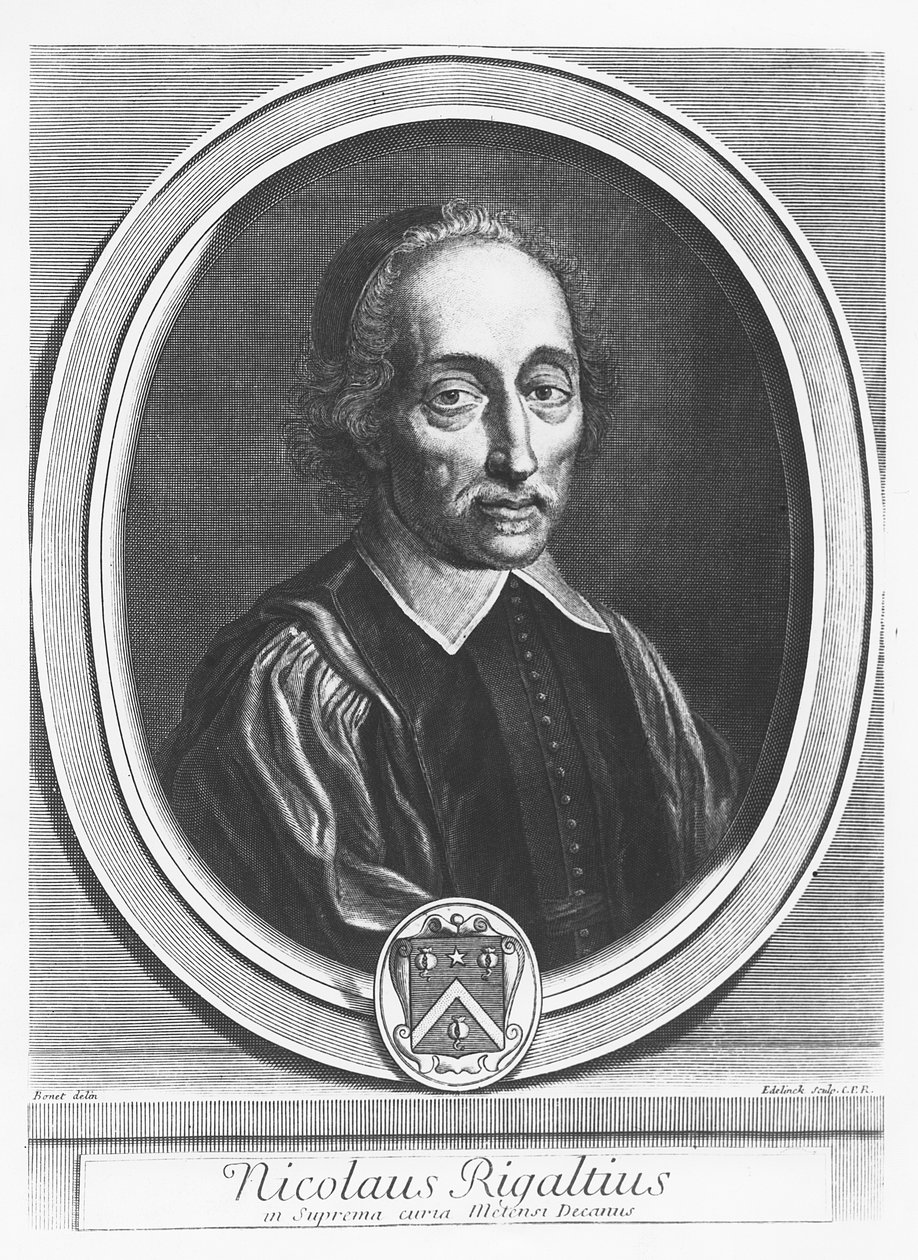 Portrett av Nicolas Rigault av Gérard Edelinck