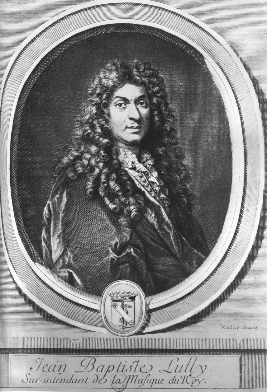 Jean-Baptiste Lully , florentinskfødt fransk komponist av Gérard Edelinck