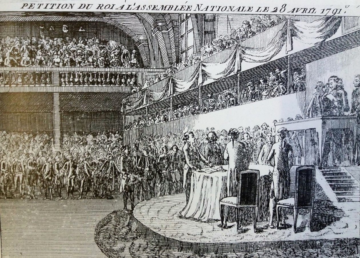 Kong Louis XVI spør forsamlingen av Gravure non signée