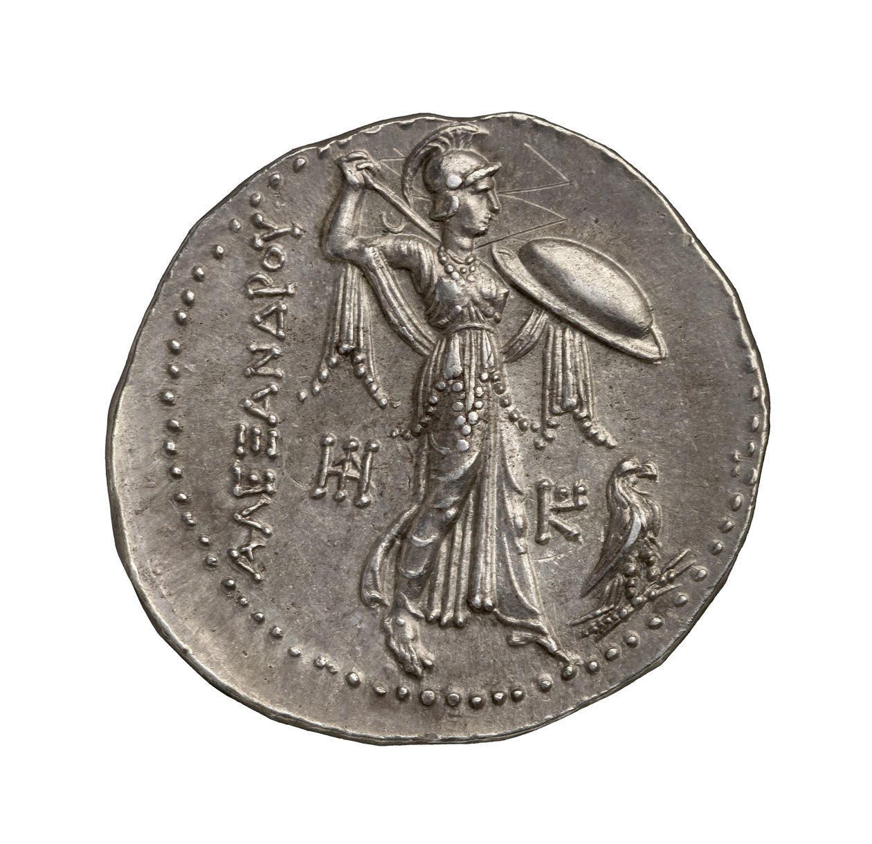 Gammel gresk (ptolemaisk) sølvmynt fra Alexandria, 295 f.Kr. (sølv) av Greek