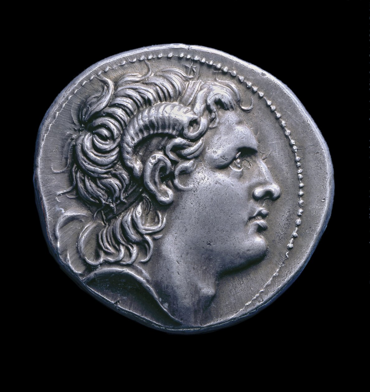 Gammel gresk sølvmynt fra Pella, 286-281 f.Kr. (sølv) av Greek