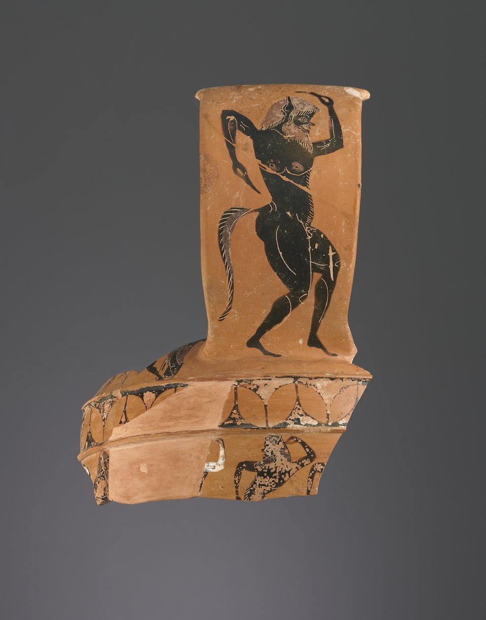 Atensk atisk svartfigur nikosthenisk amforafragment, ca. 550-40 f.Kr. (terrakotta) av Greek