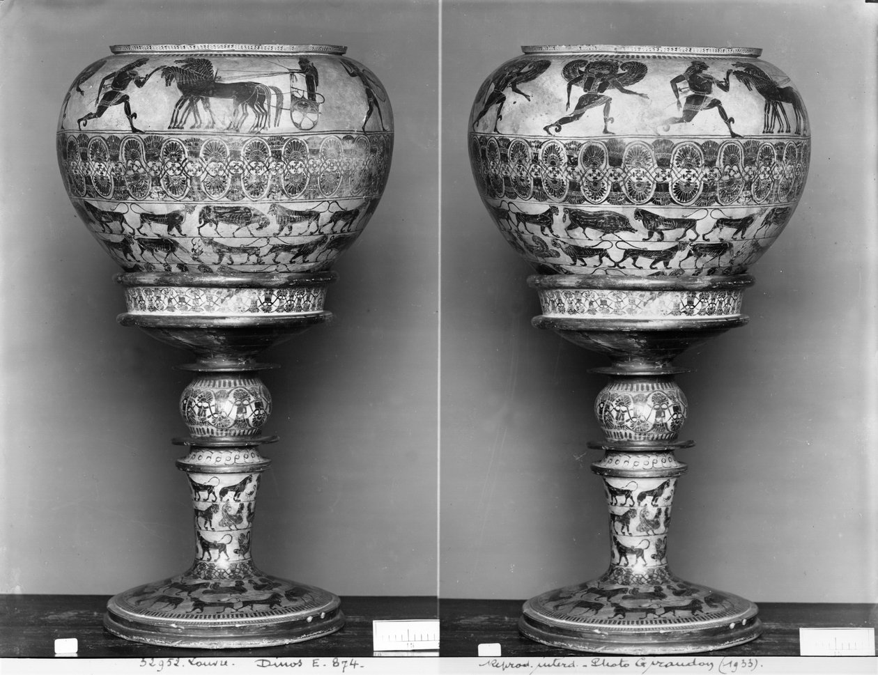 Attic svart-figur dinos, ca. 590 f.Kr. (keramikk) av Greek