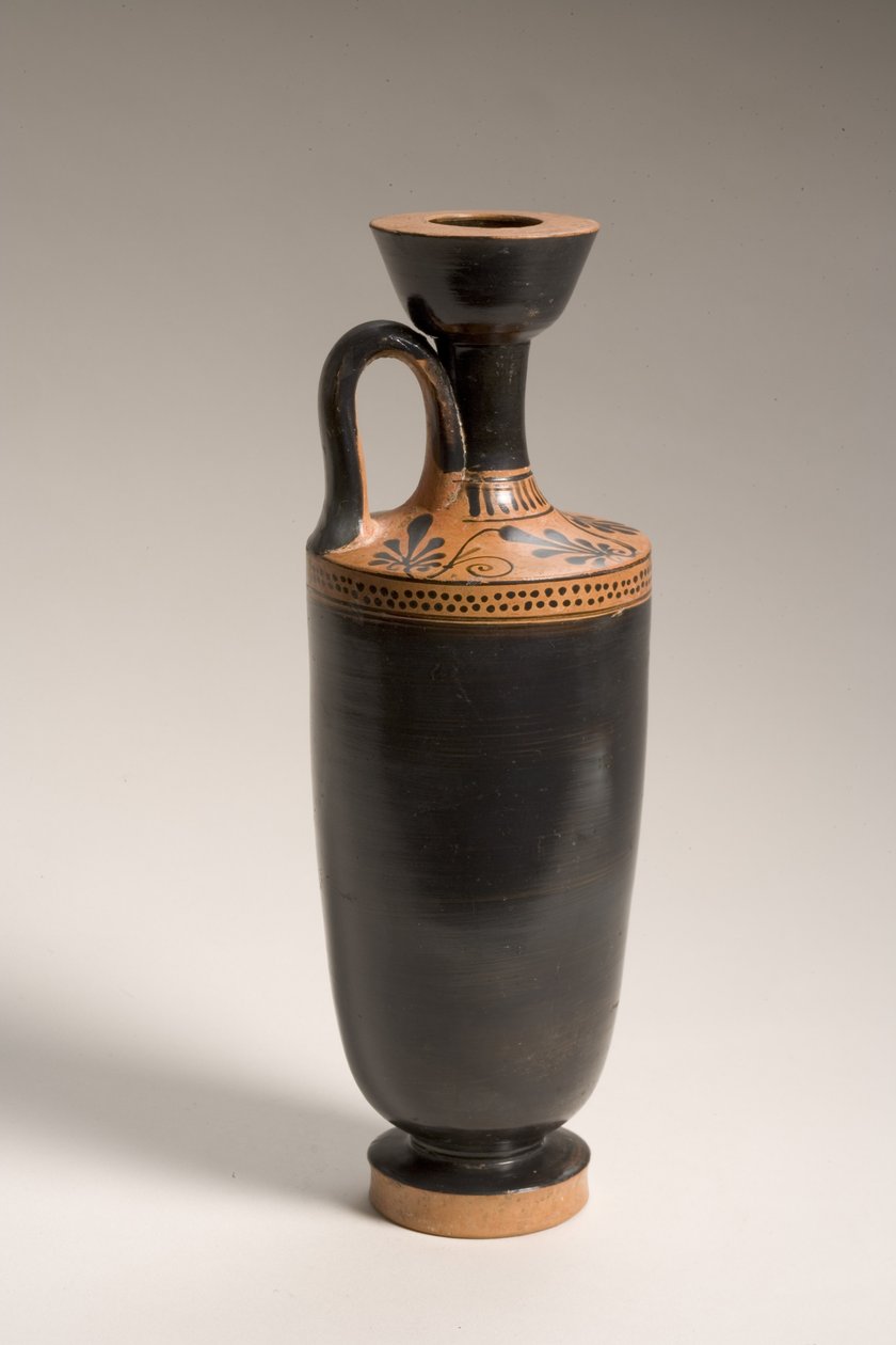 Attic svartglasert lekythos (keramikk) av Greek