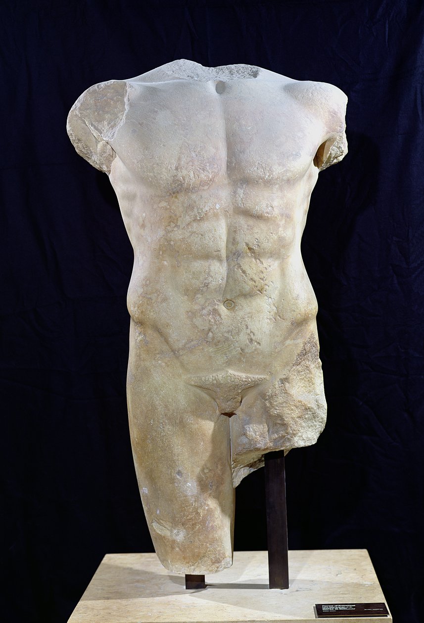 Mannlig torso fra Miletus, ca. 480 f.Kr. (marmor) av Greek