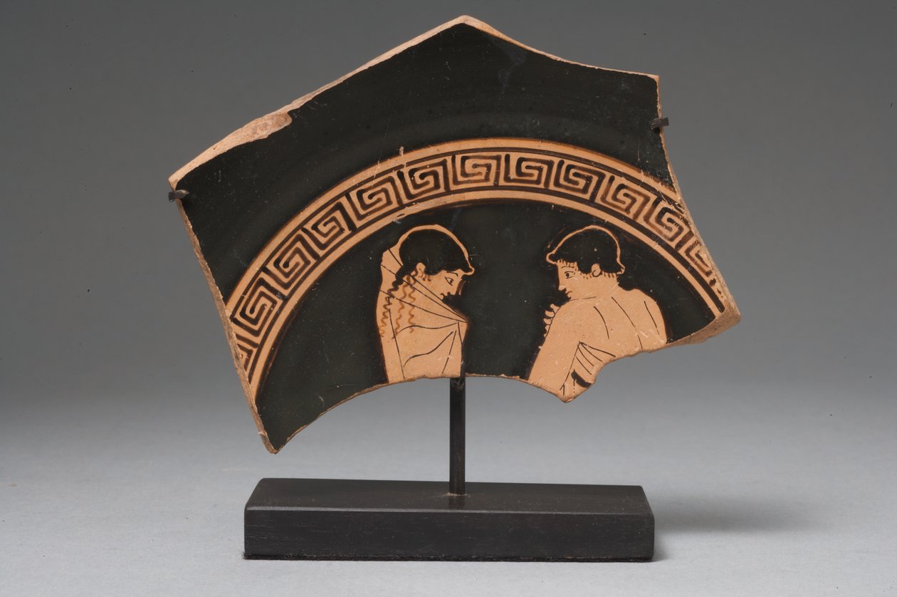Rødt figurfragment (terrakotta) av Greek