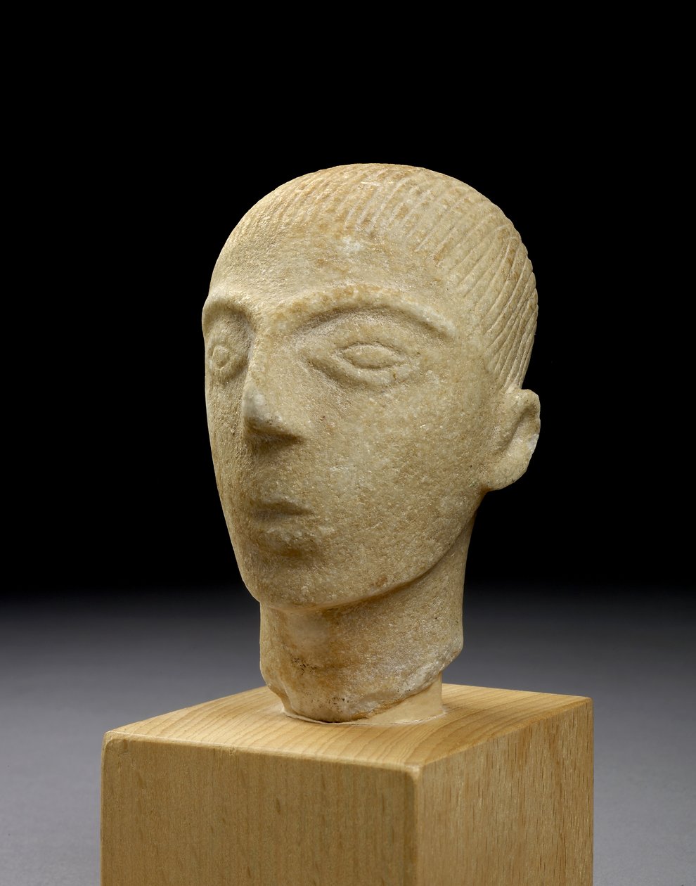 Hodet til en kykladisk figur (marmor) av Greek