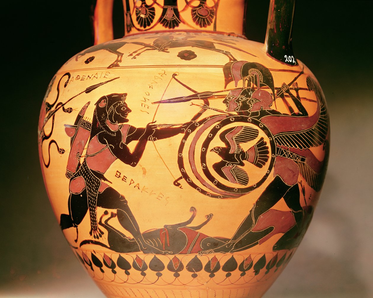 Heracles kjemper mot Geryon (keramikk) av Greek