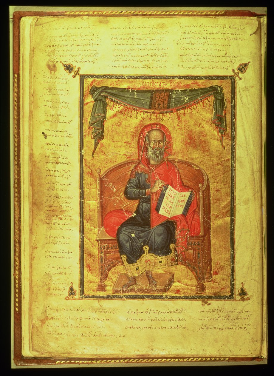 Ms Grec 2144 fol.10v Hippokrates (ca. 460–377 f.Kr.) av Greek
