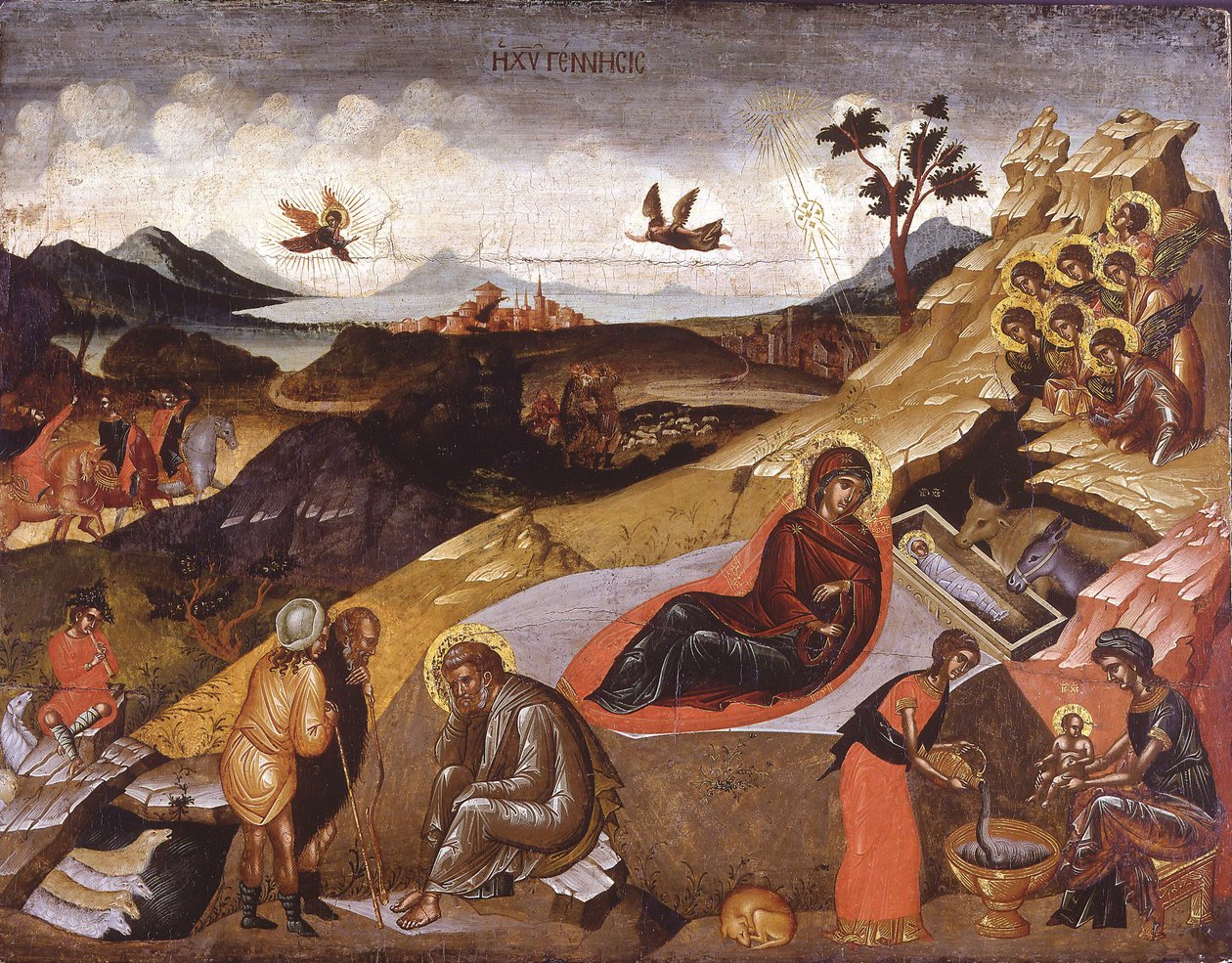 Kristi fødsel av Greek icon