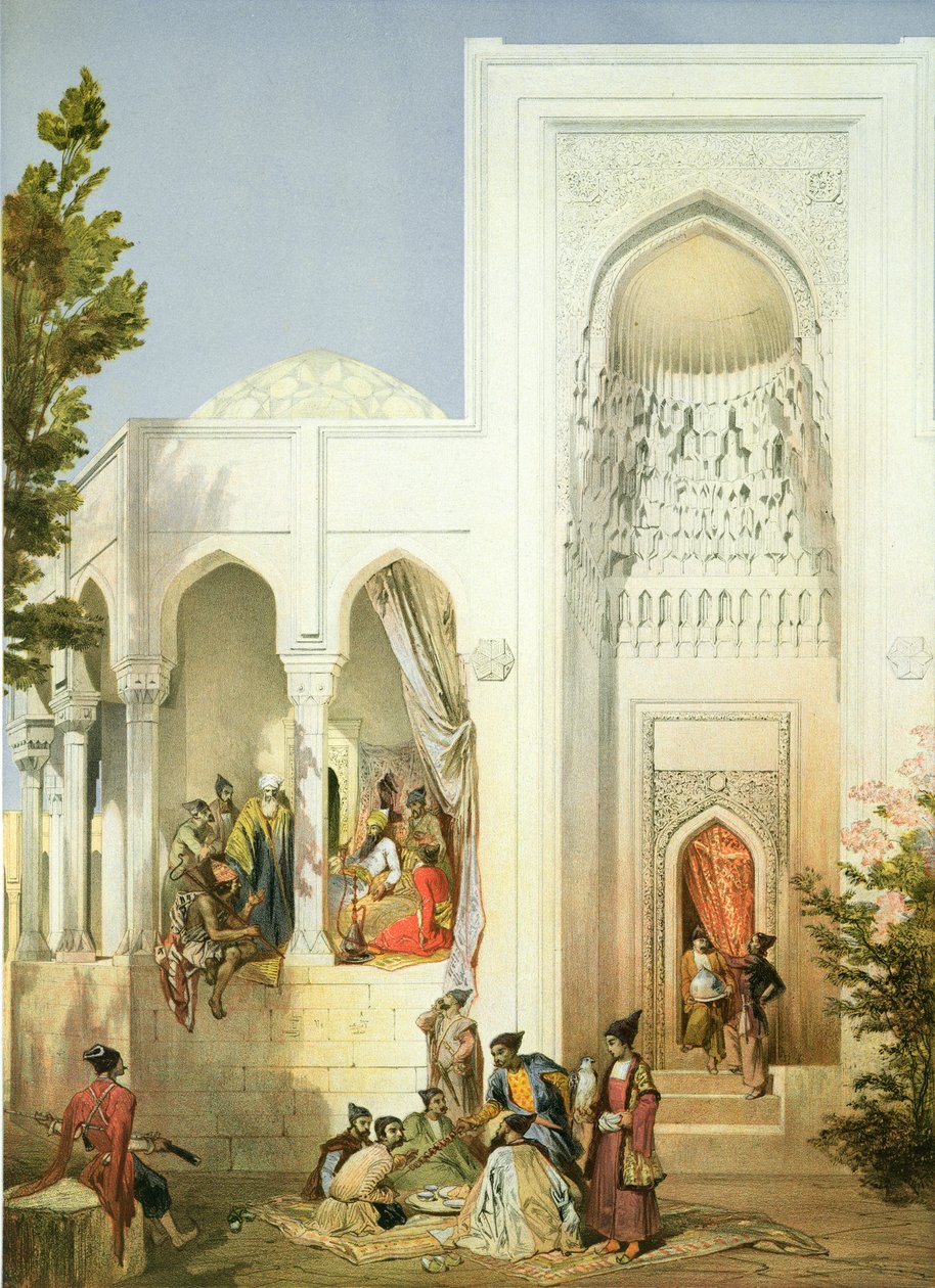 The Palace of the Khan of Baku, Absheron-halvøya, plate 42 fra en bok om Kaukasus, gravert av Mouilleron, Baylis og Charles Claude Bachelier, pub. av Alfred Leon Lemercier, 1847 av Grigori Grigorevich Gagarin