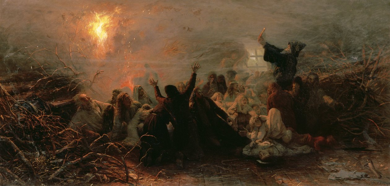 Selvbrenning, 1884 av Grigori Grigorievich Mjasoedov
