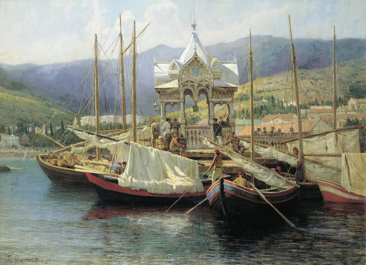 Yalta havn, 1890. av Grigori Grigoryevich Myasoedov
