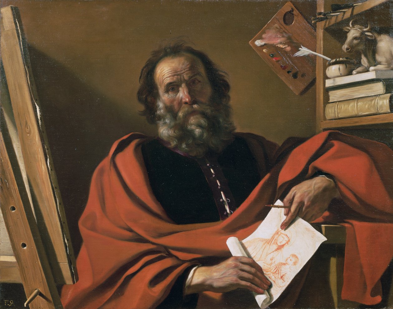 St. Luke av Giovanni Francesco Barbieri