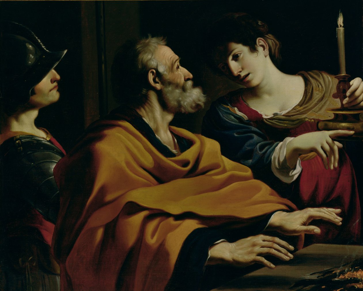 Fornektelsen av St. Peter av Giovanni Francesco Barbieri
