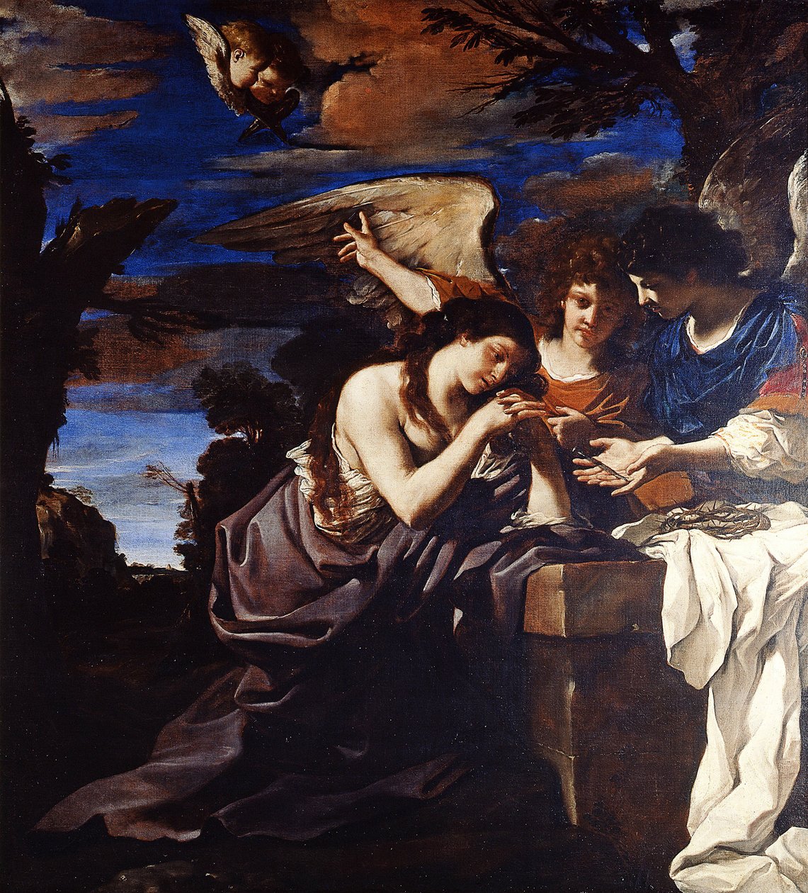 Den angrende Maria Magdalena med to engler av Guercino (1591 1666)