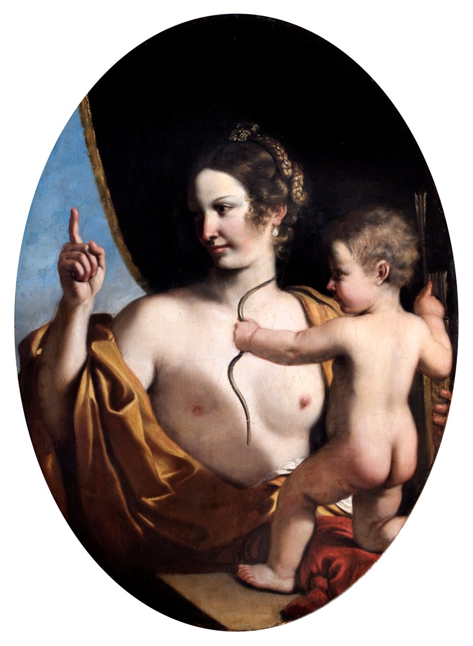 Venus og Amor av Guercino (1591 1666)