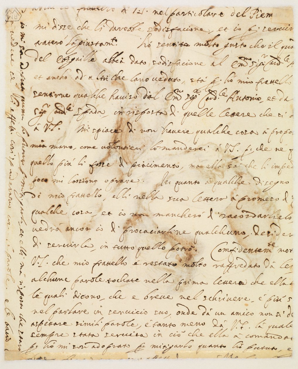 Manuskriptbrev av Guercino
