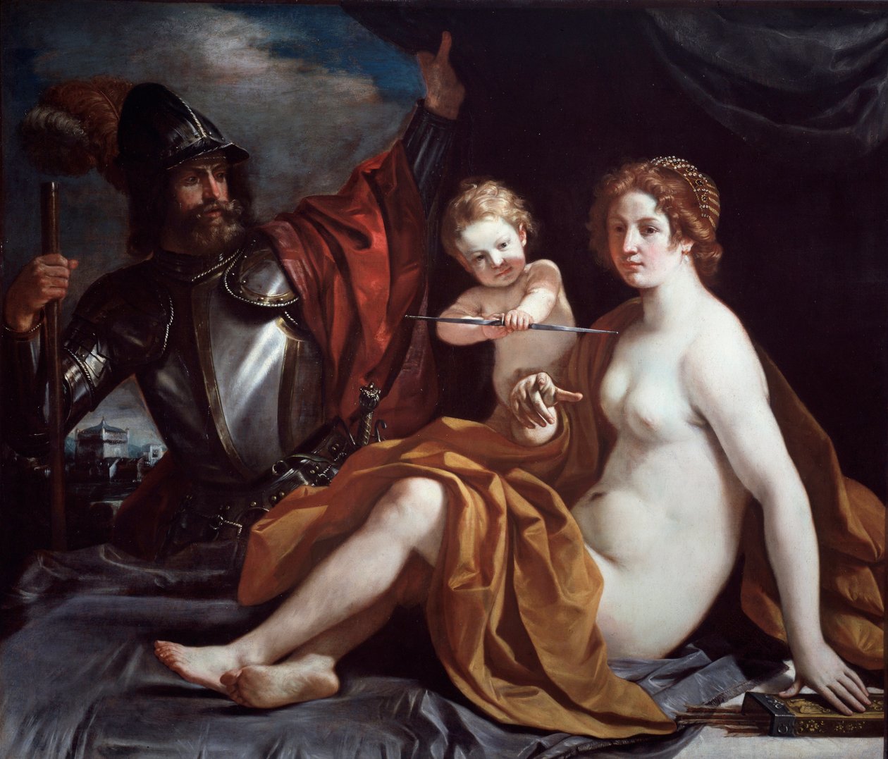 Venus, Mars og kjærlighet av Guercino