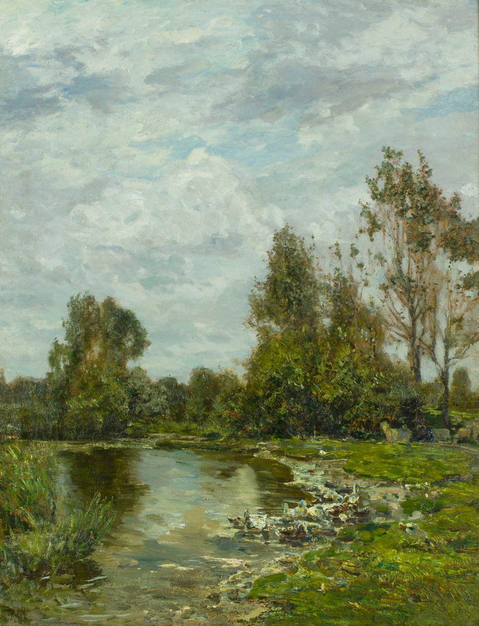 Langs Sile-elven, 1880-tallet. av Guglielmo Ciardi