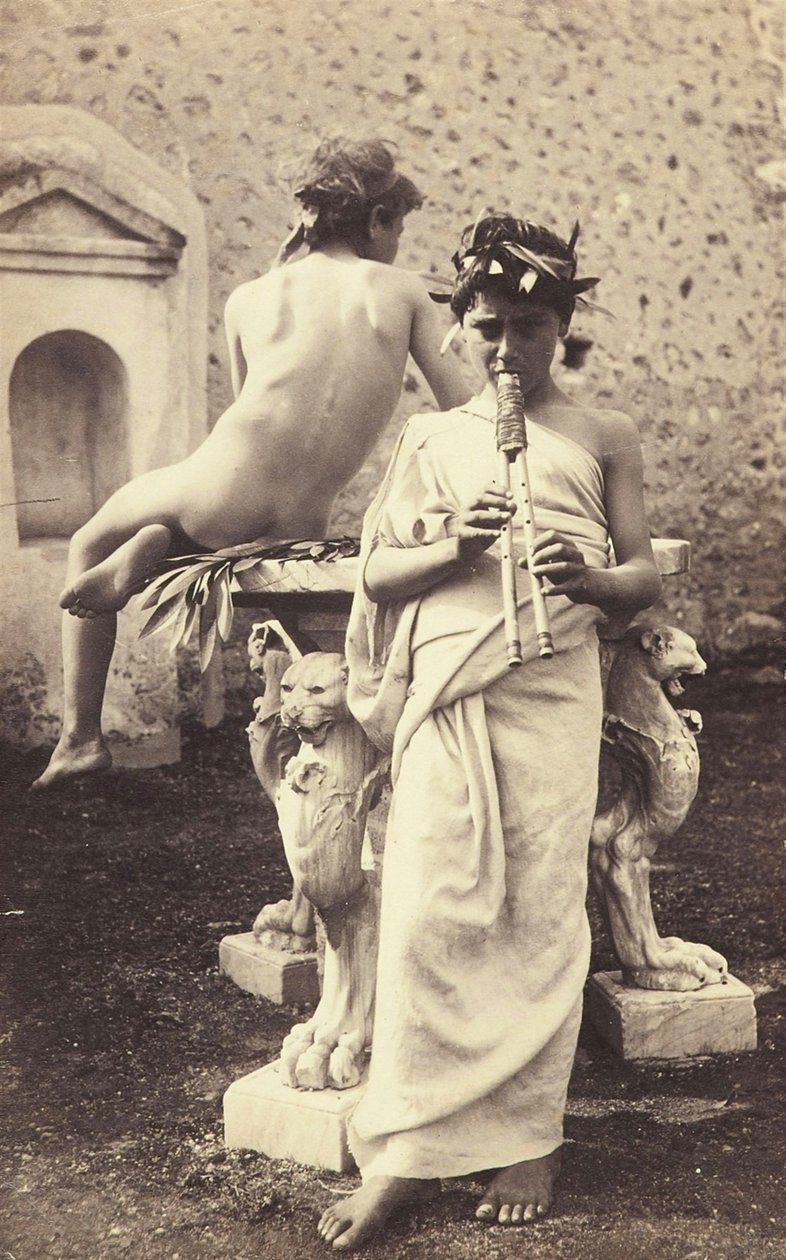 Studie av to gutter C.1898 av Guglielmo Plüschow