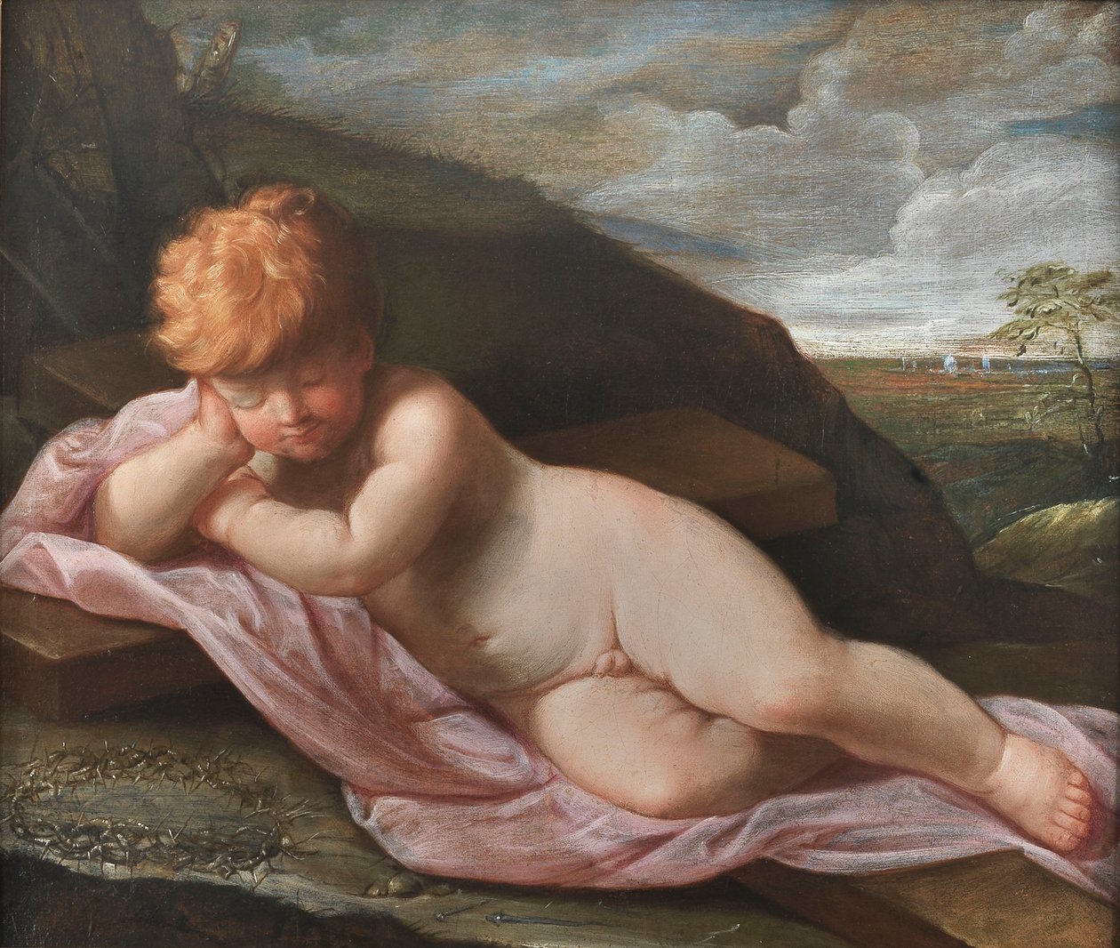 Jesus Jesus sover på korset av Guido Reni