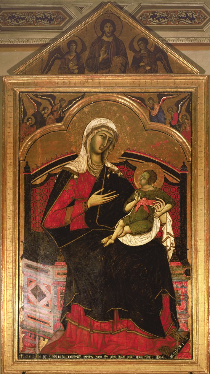 Jomfru og barn, ca. 1270-tallet (tempera på tre) av Guido da Siena
