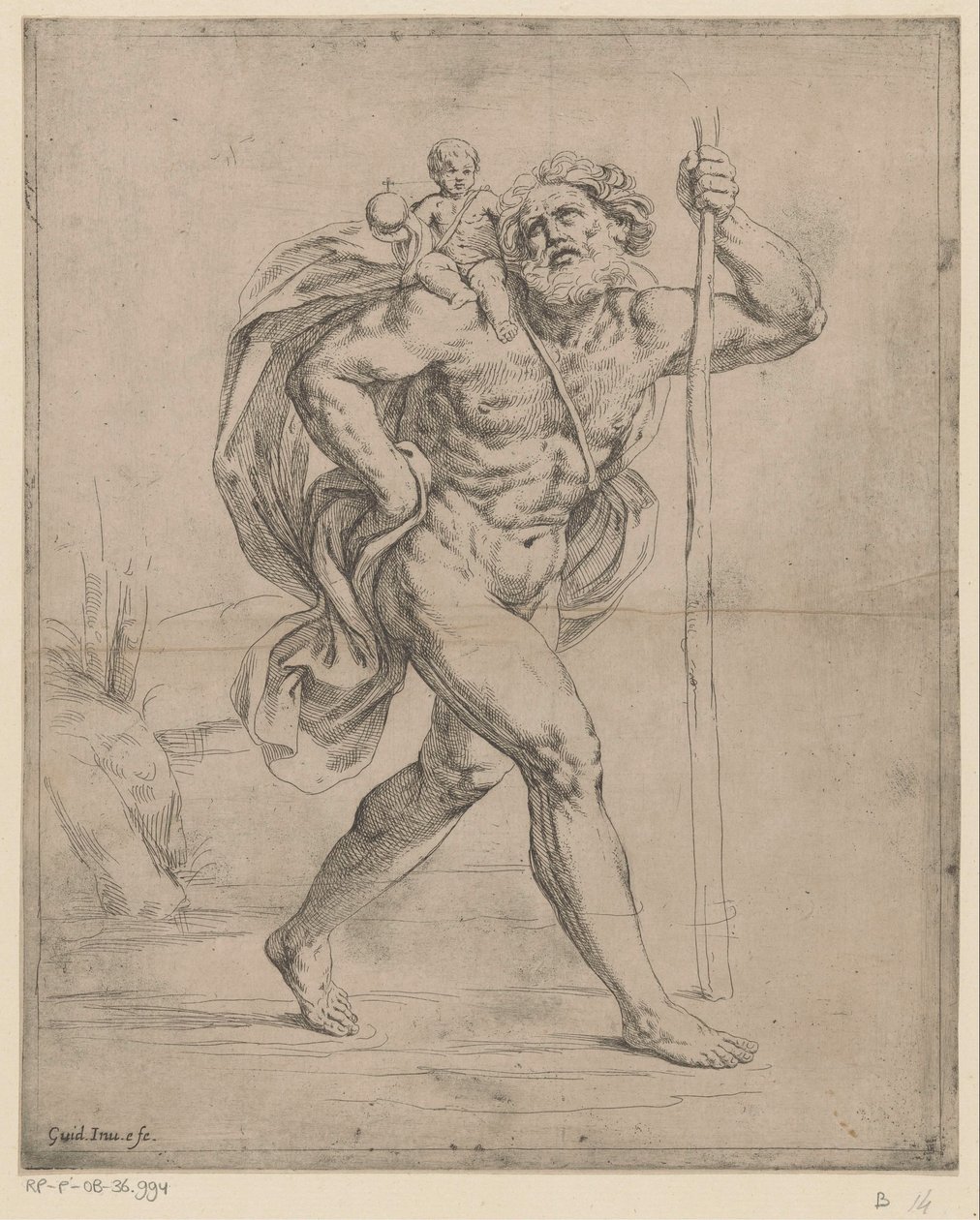 Den hellige Christopher av Guido Reni