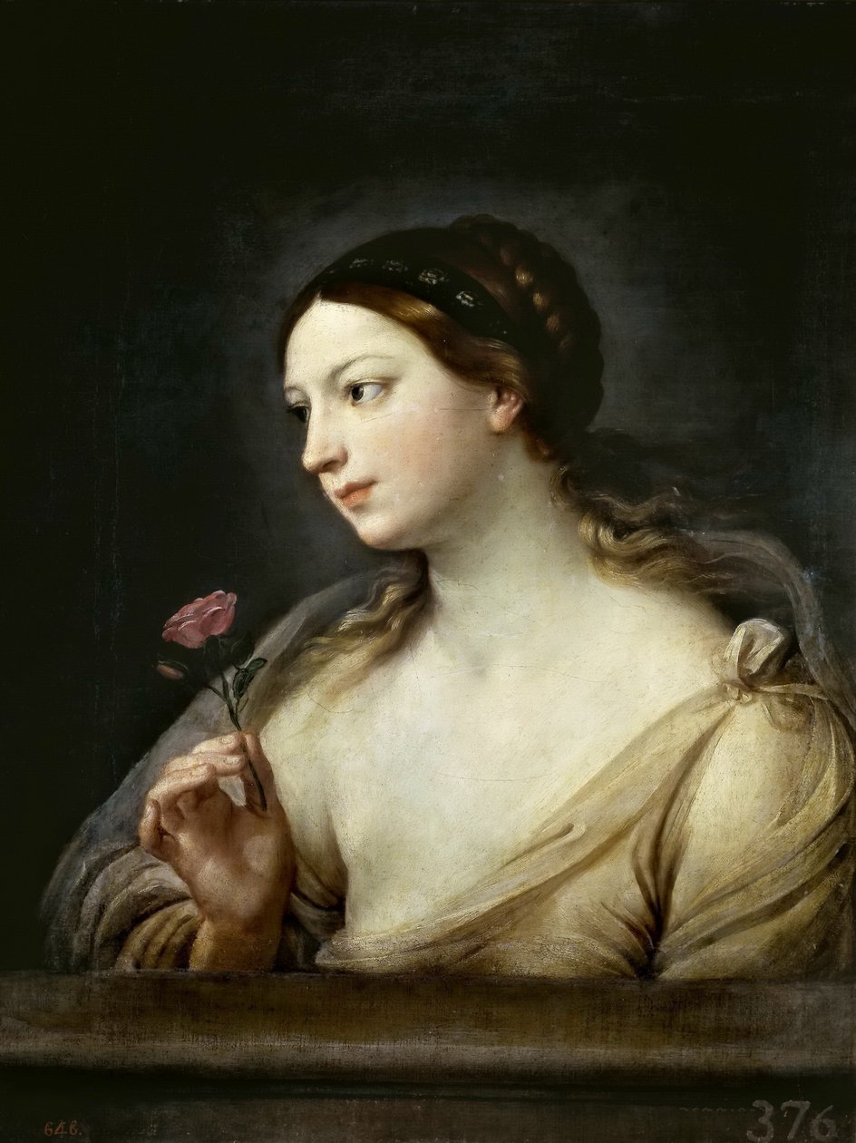 Pike med en rose, 1630-1635. av Guido Reni