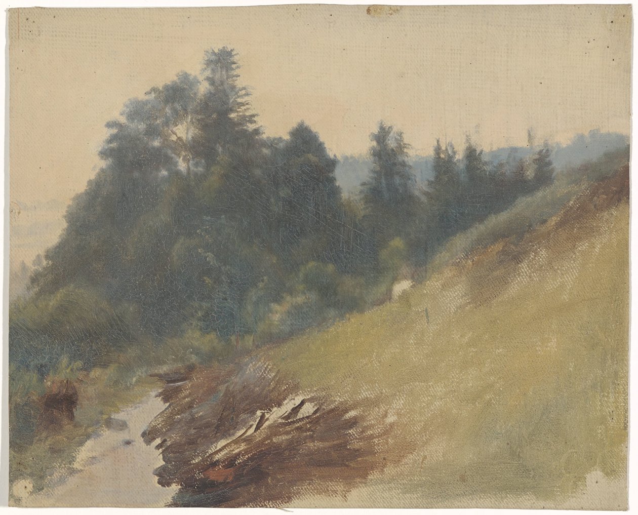 Fjellskråning med furu av Guillaume Anne van der Brugghen