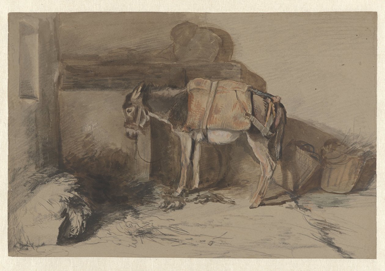Esel i stall av Guillaume Anne van der Brugghen