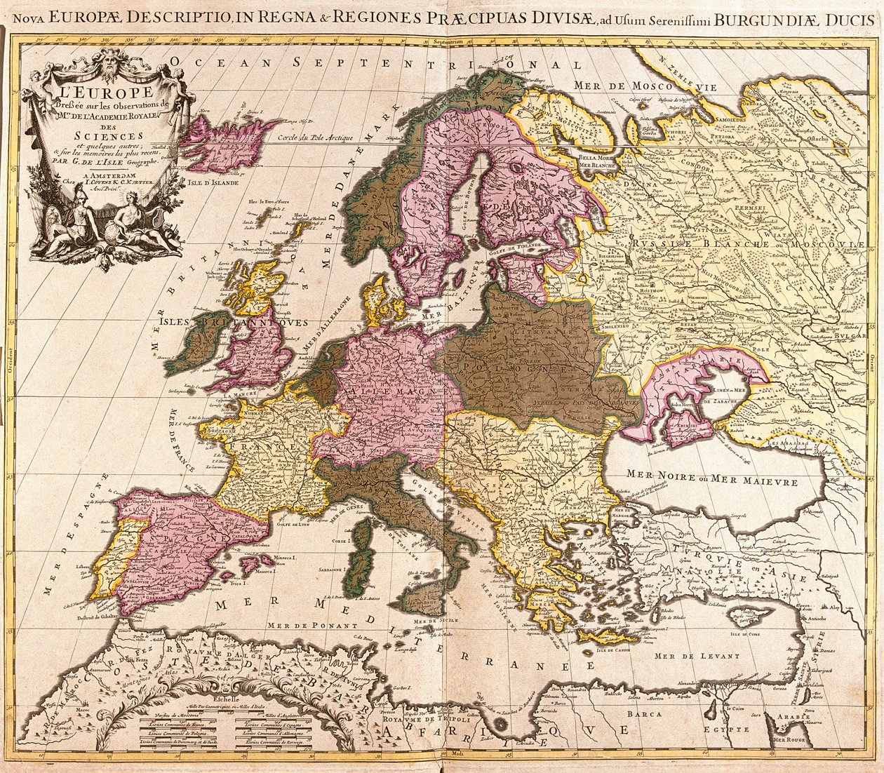 Kart over Europa (etsing av Guillaume Delisle