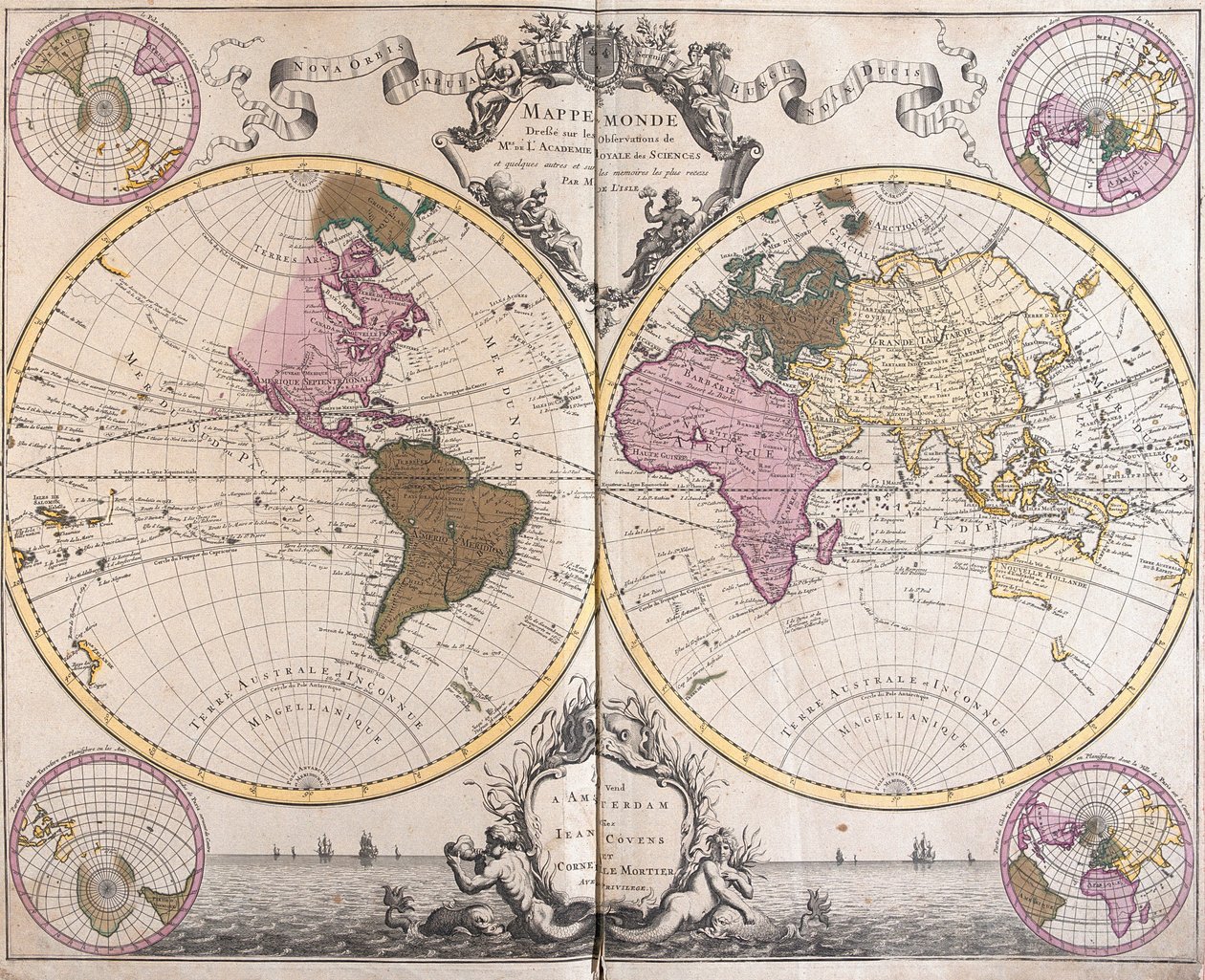 Planisphere World (etsing av Guillaume Delisle